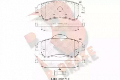 R BRAKE rb2027 -  Комплект тормозных колодок, дисковый тормоз